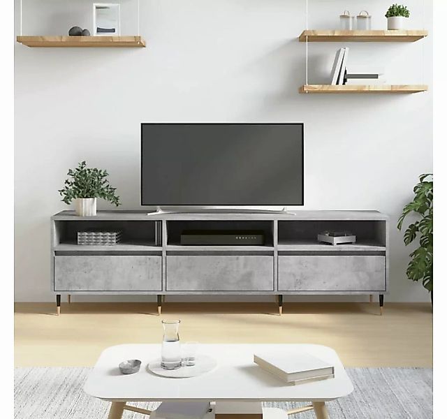 furnicato TV-Schrank Betongrau 150x30x44,5 cm Holzwerkstoff günstig online kaufen