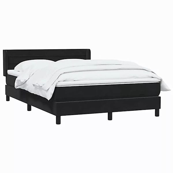 vidaXL Bett Boxspringbett mit Matratze Schwarz 160x220 cm Samt günstig online kaufen