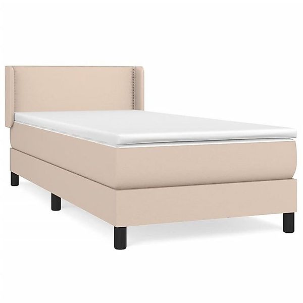 vidaXL Bettgestell, Boxspringbett Matratze Cappuccino-Braun 100x200cm Kunst günstig online kaufen