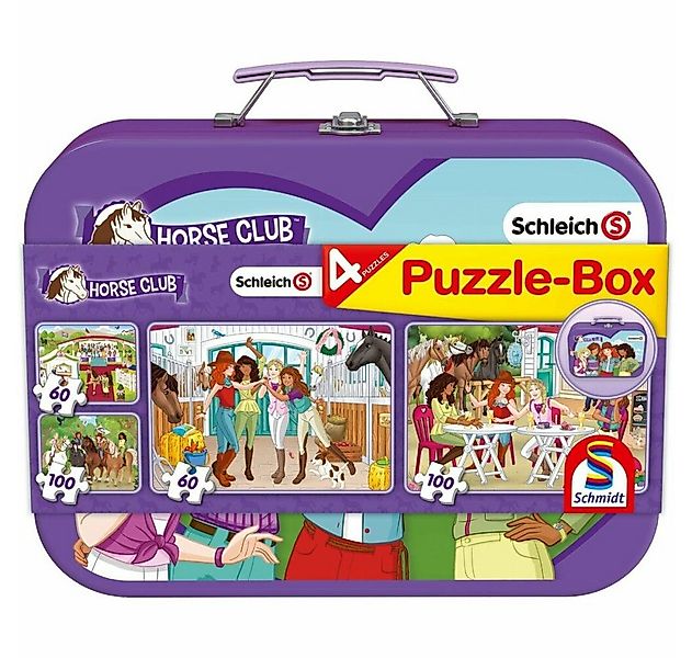 Schmidt Spiele Puzzle SCHMIDT Puzzle Schleich: Horse Club 4in1 im Blechkast günstig online kaufen