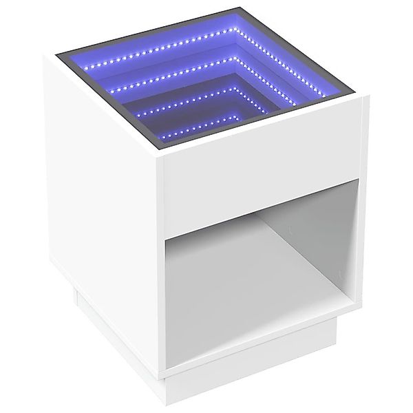 vidaXL Nachttisch Nachttisch mit Infinity-LED Weiß günstig online kaufen