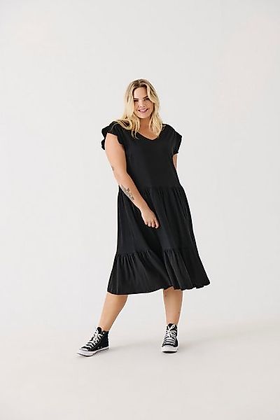 ONLY CARMAKOMA Jerseykleid CARMAY LIFE CAP SL FRILL DRESS JRS NOOS mit Vola günstig online kaufen