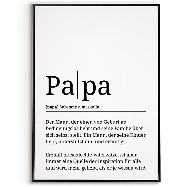 Tigerlino Poster Papa Definition Wandbild Geburtstag günstig online kaufen