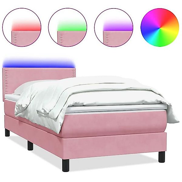 vidaXL Boxspringbett, Boxspringbett mit Matratze Rosa 120x220 cm Samt günstig online kaufen