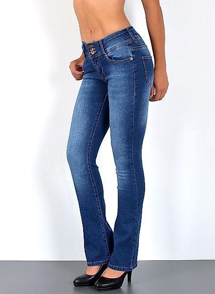 ESRA Bootcut-Jeans Damen Schlaghose Bootcut Jeans günstig online kaufen