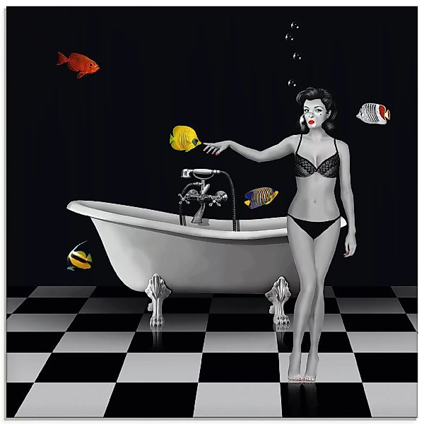 Artland Glasbild "Ein Badezimmer für Fische", Frau, (1 St.) günstig online kaufen