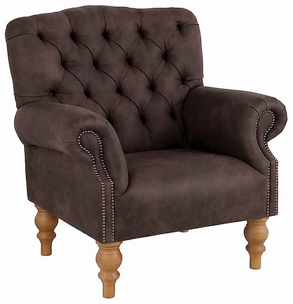 Home affaire Sessel "Lord", mit echter Chesterfield-Knopfheftung und Ziernä günstig online kaufen