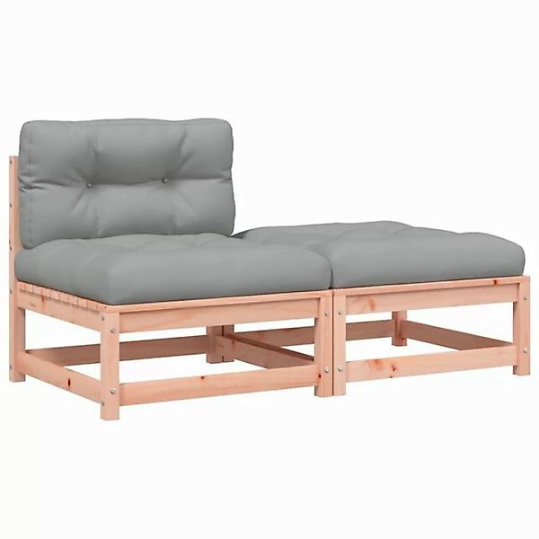 vidaXL Sofa, Gartensofa ohne Armlehnen mit Kissen und Hocker günstig online kaufen