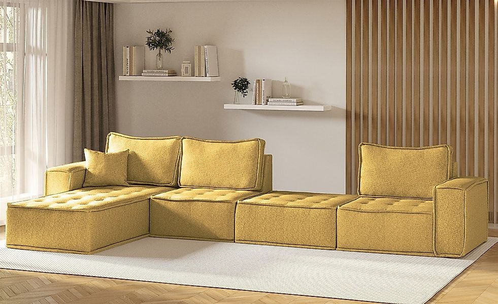 Fun Möbel Ecksofa Modulsofa 4-teilig SANDE XL in Stoff, Alle Module zu Syst günstig online kaufen