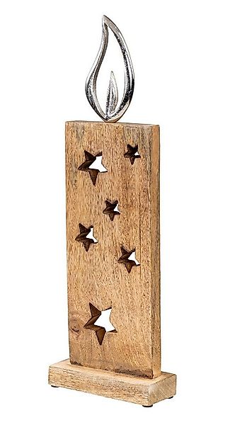 Levandeo® Weihnachtsfigur, Weihnachtsdeko Kerze Mangoholz H46cm Deko Aufste günstig online kaufen