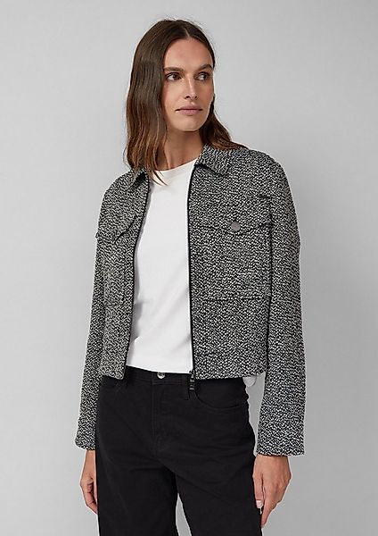 s.Oliver Funktionsjacke Indoor-Jacke Bouclé-Jacke mit aufgesetzten Taschen günstig online kaufen