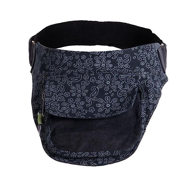 Vishes Gürteltasche Bauchtasche aus Cord Baumwolle - Blumen bedruckt, Hippi günstig online kaufen