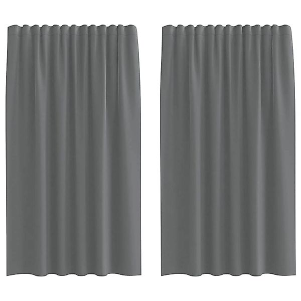 vidaXL Voile Vorhänge mit Stangentaschen 2 Stk Dunkelgrau 4102182 günstig online kaufen
