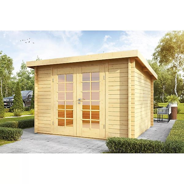 Wolff Finnhaus Holz-Gartenhaus Pulti 34-C Natur Vollglas BxT: 300 cm x 300 günstig online kaufen