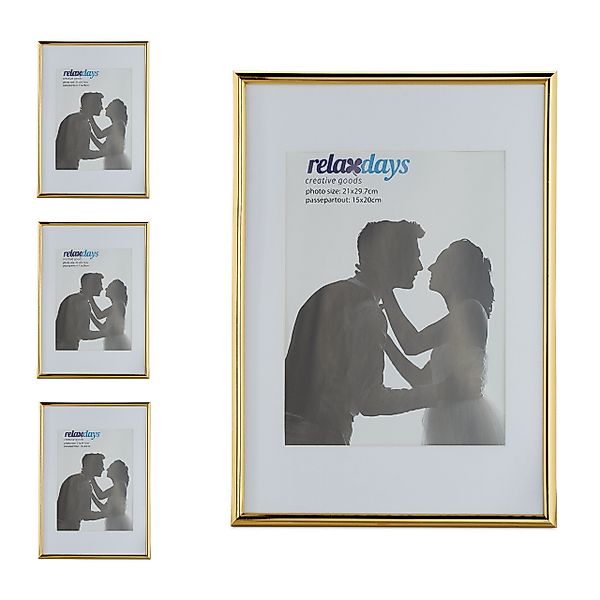 relaxdays Bilderrahmen 4 x Bilderrahmen A4 günstig online kaufen