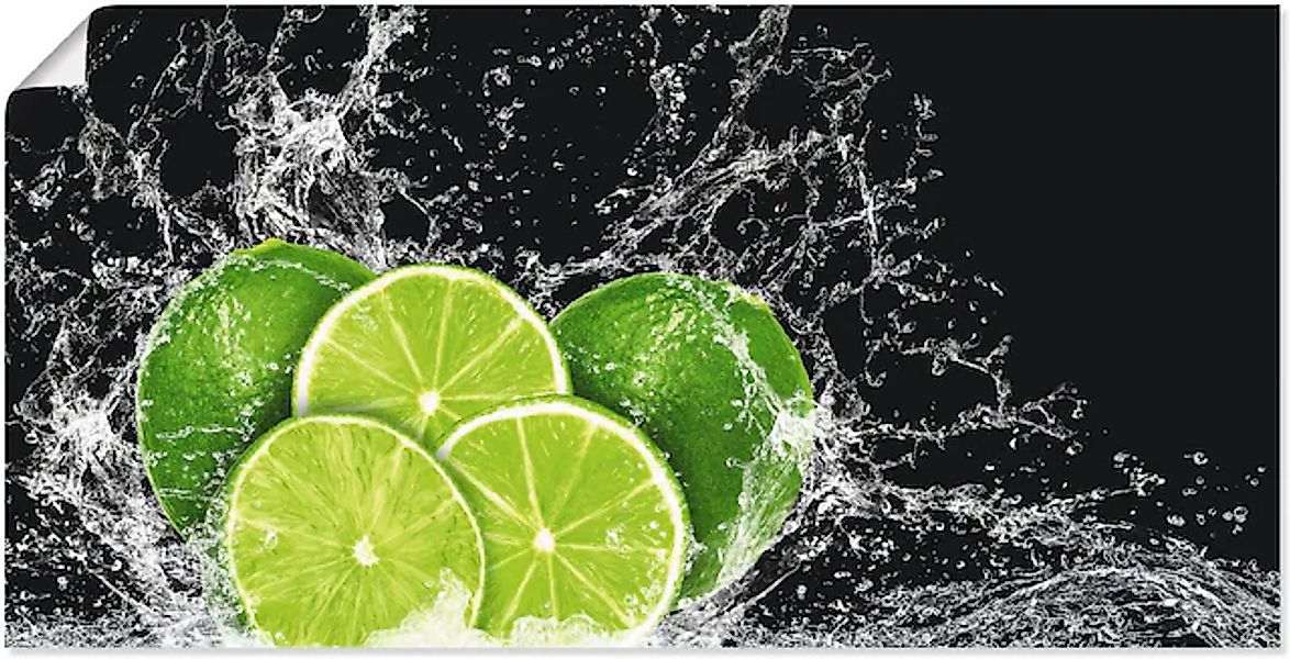 Artland Wandbild »Limone mit Spritzwasser« Obst Bilder 1 Stk. tlg. als Lein günstig online kaufen