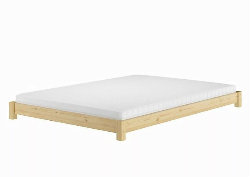 ERST-HOLZ Bett Flaches Futon-Doppelbett Bodenbett 160x200 Kiefer Massivholz günstig online kaufen