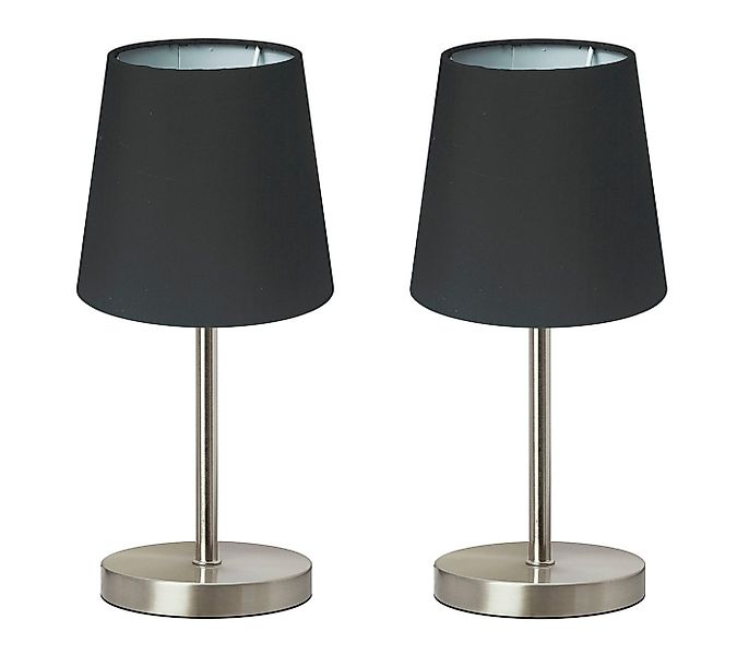 TRANGO LED Tischleuchte, 2er Pack 2017-07BL-2 LED Nachttischlampe *BLACKY* günstig online kaufen