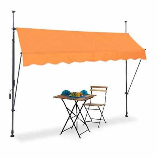relaxdays Klemmmarkise Balkon grau/orange  Erwachsene günstig online kaufen