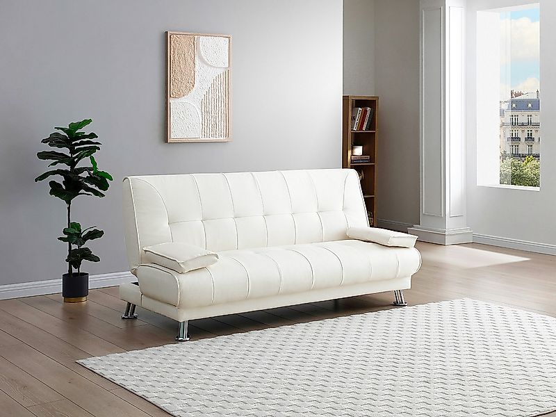 Schlafsofa Klappsofa - Kunstleder - Weiß - MAXIME II günstig online kaufen