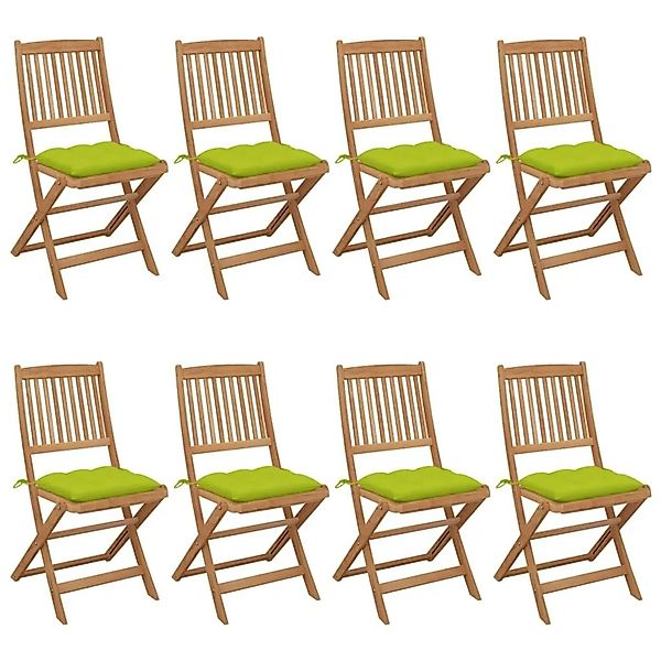 vidaXL Klappbare Gartenstühle 8 Stk mit Kissen Massivholz Akazie 3075047 günstig online kaufen