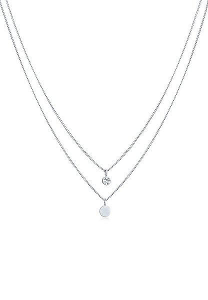 Elli Ketten-Set Layer Plättchen mit Kristallen von Swarovski® 925 Silber, P günstig online kaufen