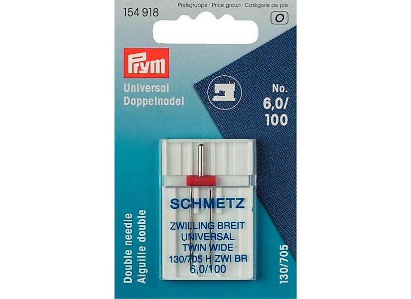 Prym Stricknadeln Doppel-Nähmaschinennadeln Stärke 100/6 mm silberfarbig günstig online kaufen