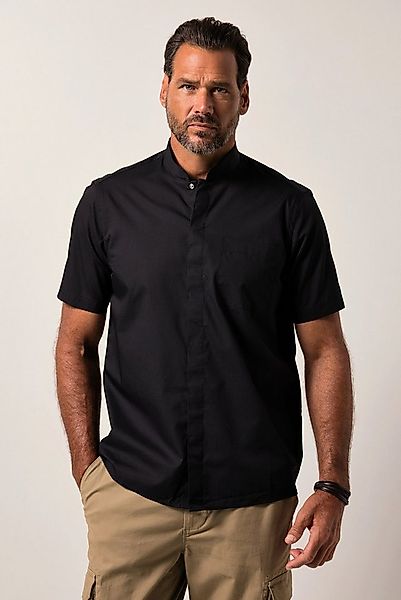 JP1880 Kurzarmhemd Koch-Hemd Halbarm Stehkragen Druckknöpfe Boxy Fit günstig online kaufen