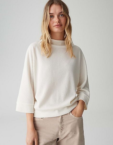 OPUS 3/4-Arm-Shirt SAGIDA Loose mit feiner Rippstruktur weite Passform, wei günstig online kaufen
