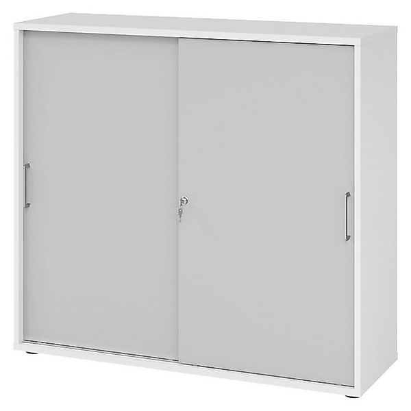 bümö Aktenschrank office Schiebetürenschrank Dekor: Weiß/Grau - Griffe: Büg günstig online kaufen