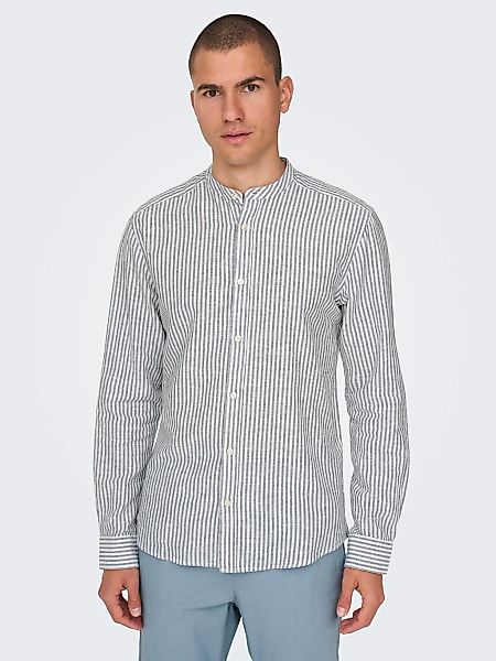 ONLY & SONS Langarmhemd ONSCAIDEN LS MAO STRIPE LINEN SHIRT NOOS günstig online kaufen