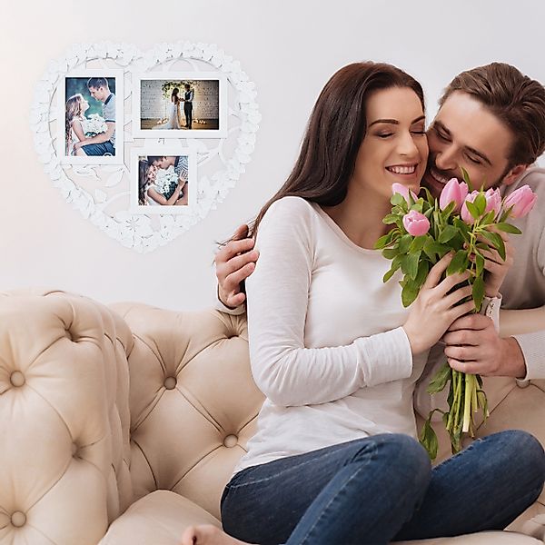 relaxdays Bilderrahmen 2 x Herz Bilderrahmen günstig online kaufen