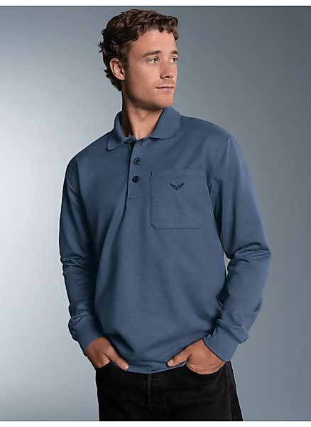 Trigema Sweatshirt "TRIGEMA Langarm Polo aus Sweat-Qualität" günstig online kaufen