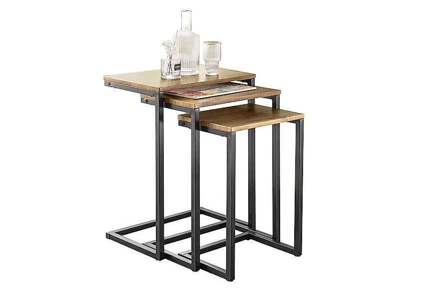 SoBuy Satztisch FBT102, Wohnzimmertisch Kaffeetisch Ablagetische, C-Form, 3 günstig online kaufen