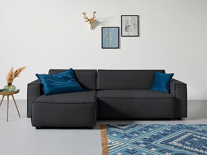 Home affaire Ecksofa "Marva L-Form" incl. Bettfunktion und Bettkasten, Fede günstig online kaufen