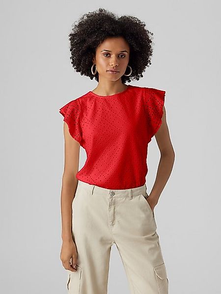 Vero Moda Rundhalsshirt VMTASSA SL FRILL TOP NOOS günstig online kaufen