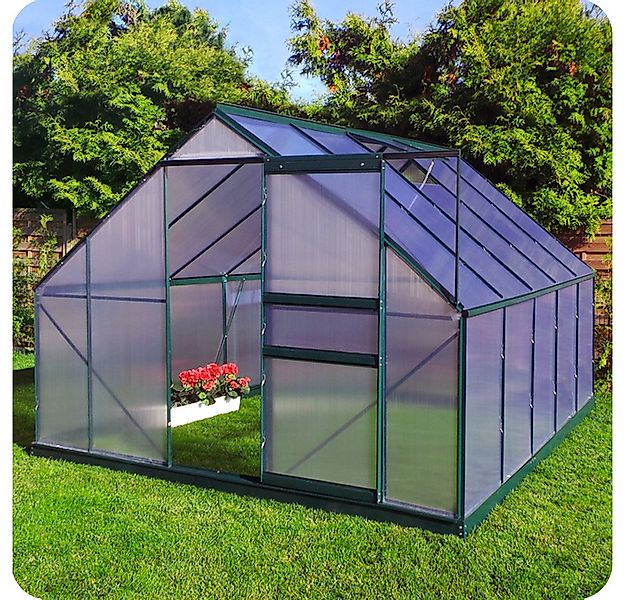 Plantiflex Gewächshaus mit Fundament, BxTxH: 250 x 190 x 205,00 cm, 6.00 mm günstig online kaufen