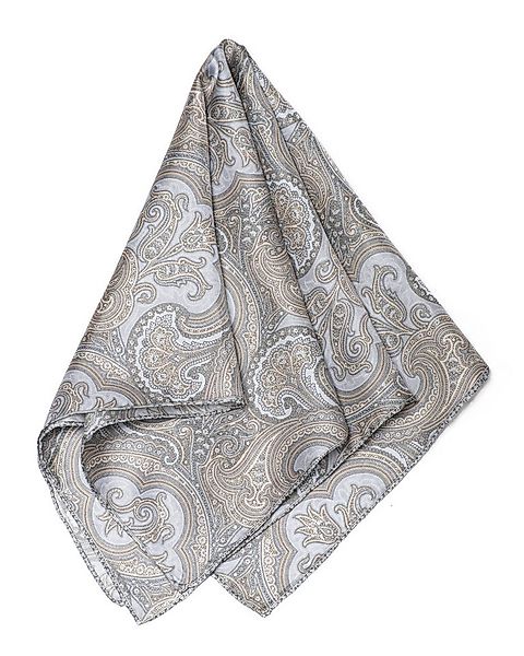 MayTree Seidentuch Herren handrolliert aus Twill-Seide, 53x53 Paisley beige günstig online kaufen
