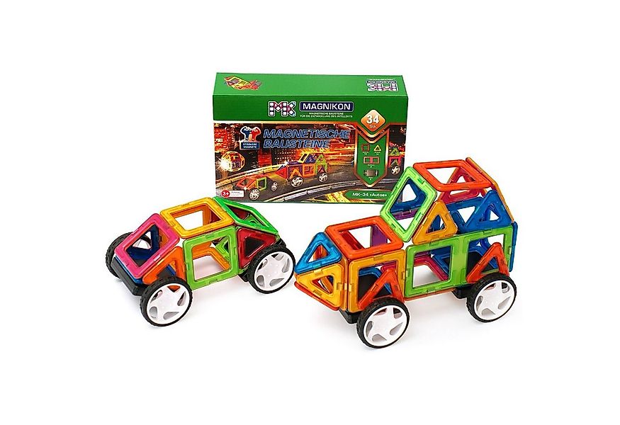 MAGNIKON Magnetspiel Bauklötze MK-34 “Das Auto” mit Rädern, 34 Teile Magnet günstig online kaufen