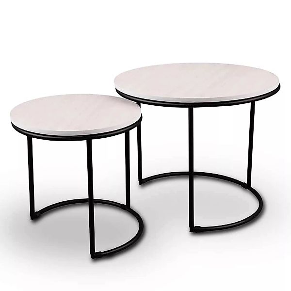 Wohnzimmer Tische in Weiß und Schwarz Bügelgestell (zweiteilig) günstig online kaufen
