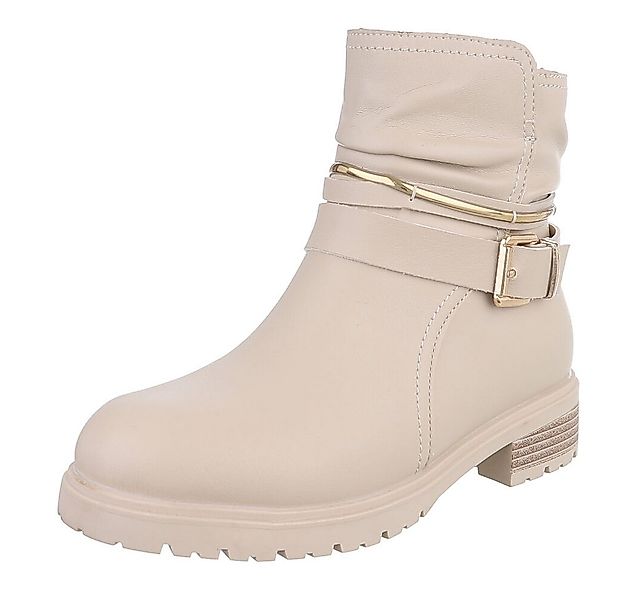 Ital-Design Damen Stiefel mit goldenen Details und hohem Tragekomfort Stief günstig online kaufen
