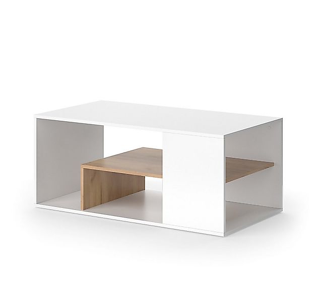 Vicco Couchtisch Edgar, Weiß/Goldkraft Eiche, 110 x 59 cm günstig online kaufen