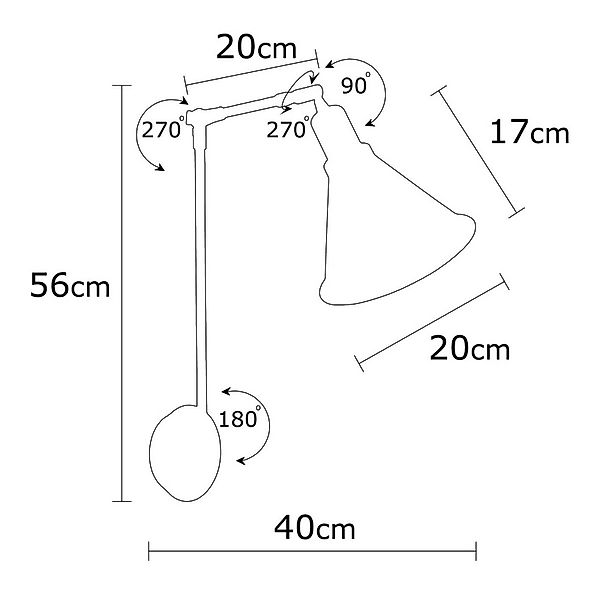 Wandleuchte Berceste 7956, schwarz/gold, Höhe 56 cm günstig online kaufen