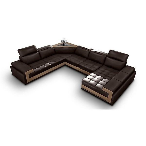 JVmoebel Ecksofa Ledersofa Sofa Sitz Wohnlandschaft U Form Couch Garnitur B günstig online kaufen