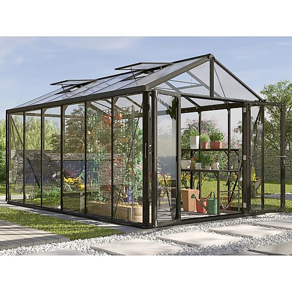 Vitavia Gewächshaus Zeus Comfort 11900 Schwarz 11,9 m² günstig online kaufen