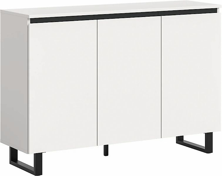 INOSIGN Sideboard "TOMA, Breite: 120 cm, mit Metall-Kufen-Fuß, 3 Türen, 3 E günstig online kaufen