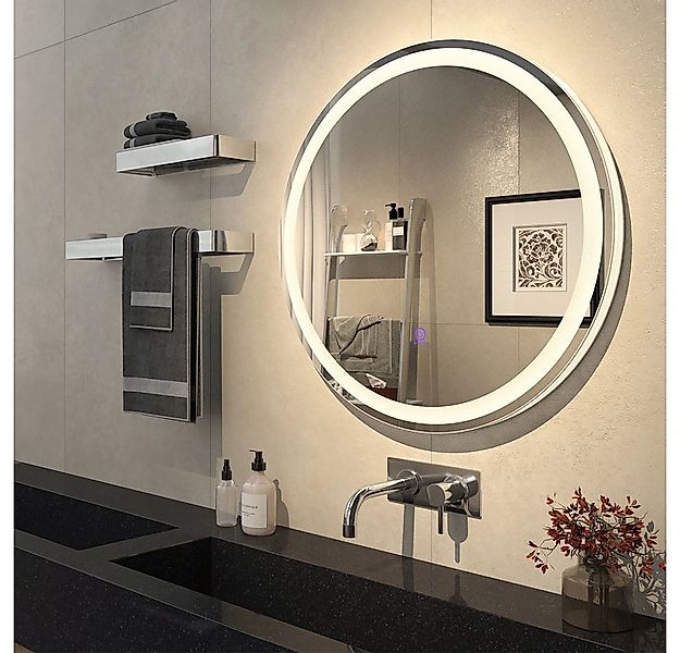 Vicco Badspiegel Lumos, Weiß, 70 cm mit Touchschalter günstig online kaufen