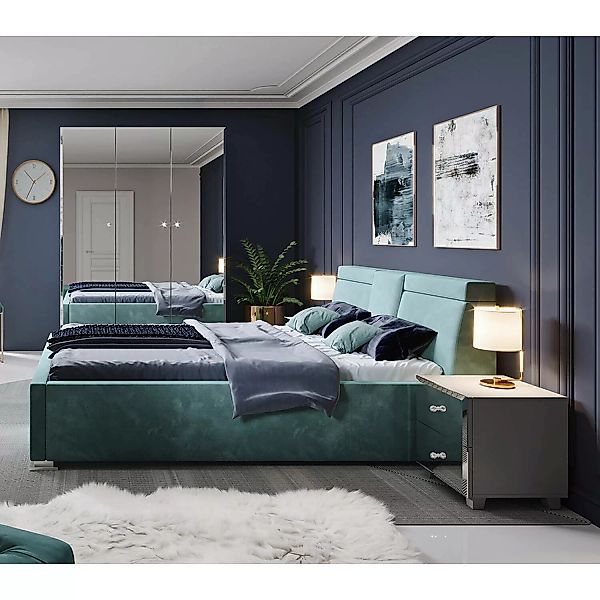 Kleiderschrank inkl. 2 Nachttische mit Spiegelfronten BUCCERI-83 Schlafzimm günstig online kaufen