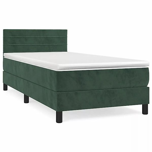 Vidaxl Boxspringbett Mit Matratze Dunkelgrün 80x200 Cm Samt günstig online kaufen