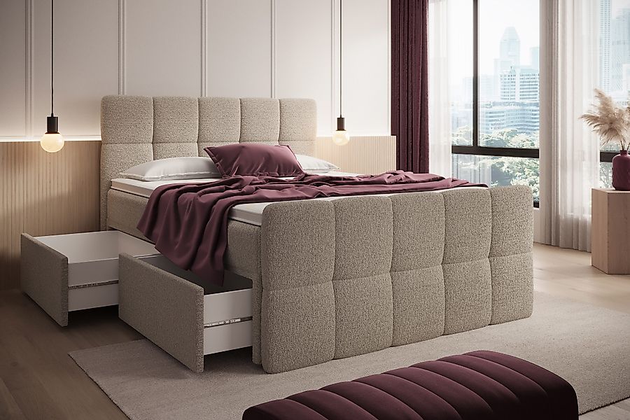 wonello Boxspringbett Madison 4, mit Schubladen günstig online kaufen